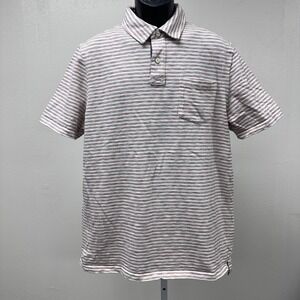 LL Bean Striped Polo Shirt Casual Short Sleeve Pocket‎ Slightly Fitted L
